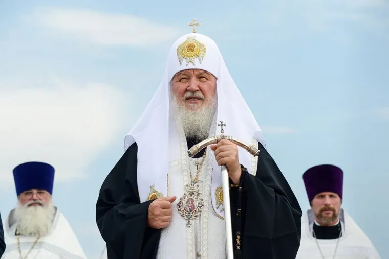 Патриарх Кирилл в Кургане на церемонии освящения закладного камня Троицкого храма, православие, патриарх, патриарх кирилл