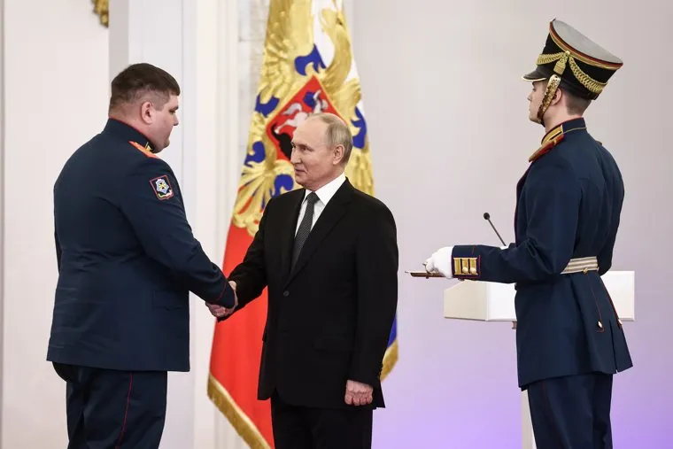 Президент России Владимир Путин на вручении наград Героям России в Кремле. Москва